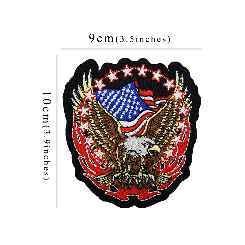 Большие нашивки с вышивкой Spread Wings Eagle Flying национальный флаг страны США для куртки