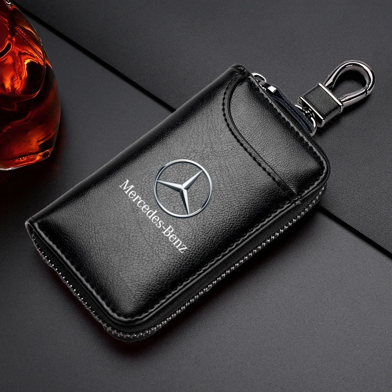 

Многофункциональный кошелек для ключей из натуральной кожи, чехол для ключей от автомобиля, чехол для ключей для Benz C180 C300 W124 W176 W177 C200 C260 GLC CLE CLA AM