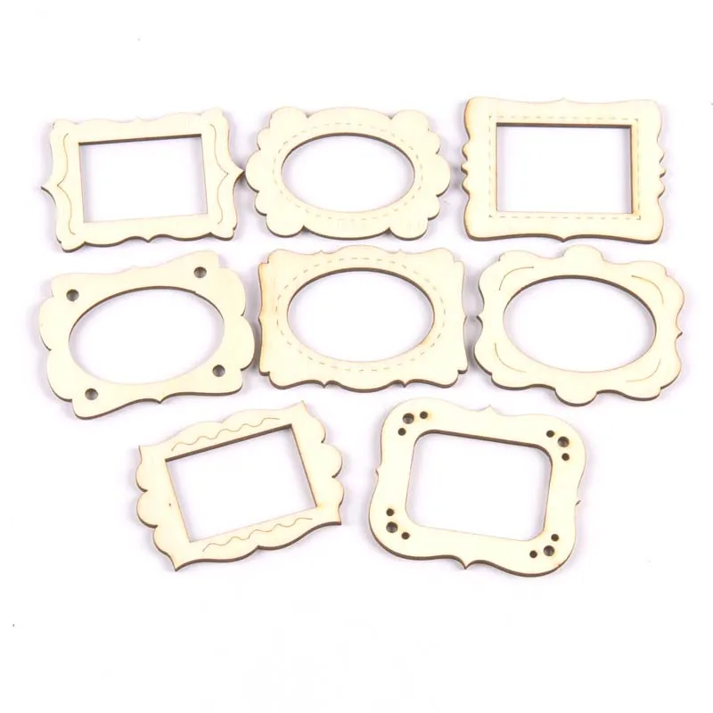 

20Pcs Natural Wooden Square Handmade Wooden DIY Crafts Clip Art Decorative Photo Album Accessories