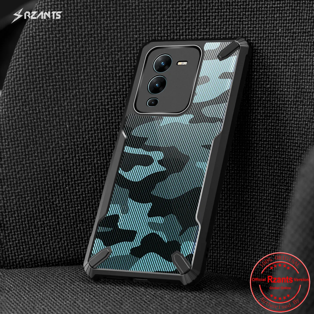 

Rzants For VIVO V25 Pro S15 Pro 5G Half Clear Case [Camouflage Military Bull] Thin Strong Protection Phone Casing