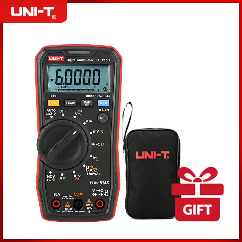 

UNI-T UT117C Bluetooth Digital Multimeter 60000 Counts Professional MultimetroTrue RMS AC/DC Current Voltage Tester Auto-Range