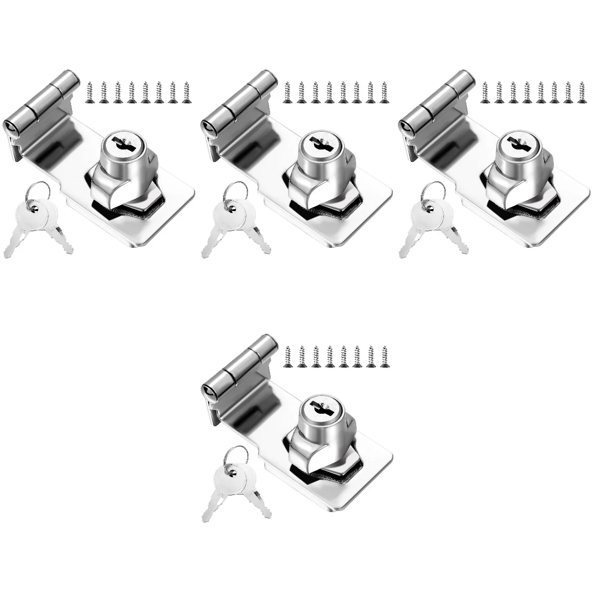 

4 Sets Heavy Duty Professional Right Angle Door Buckle Anti-theft Door Buckle Barn Door Lock for Anti-theft Closet Furniture