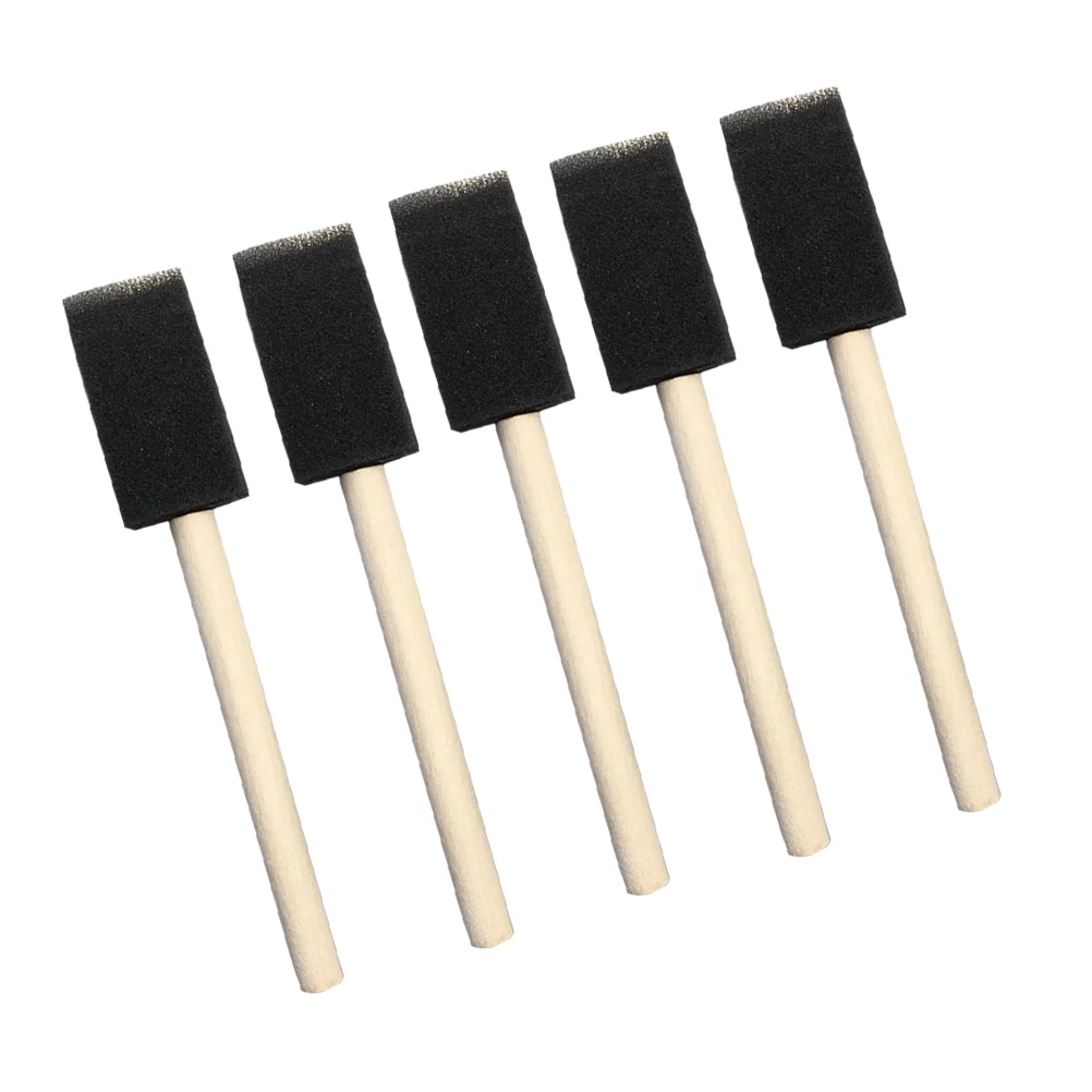 60 PCS Black Sponge Varnish Foam Brush Sponge Brush DIY Graffiti Sponge Bamboo Sponge Brush Painting Accessories Toddler