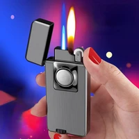 2022 new windproof torch cigar lighter jet double flame magic lighter free fire metal flint gas butane lighter gift gadgets