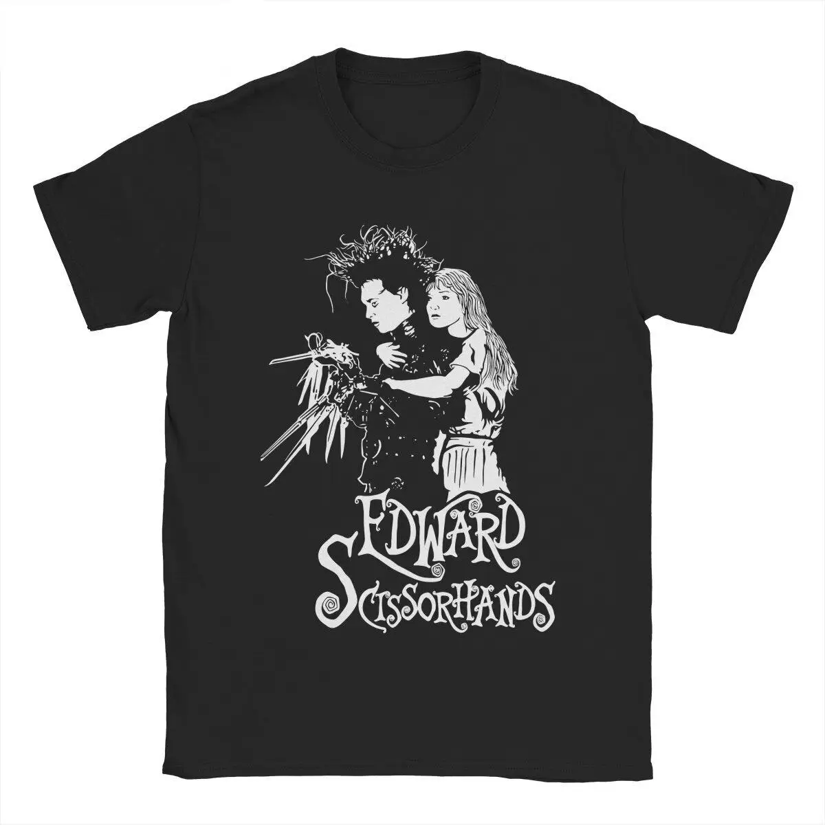 

Men's T-Shirt Edward Scissorhands White Fashion Cotton Tee Shirt Short Sleeve T Shirt Crew Neck Clothing Big Size