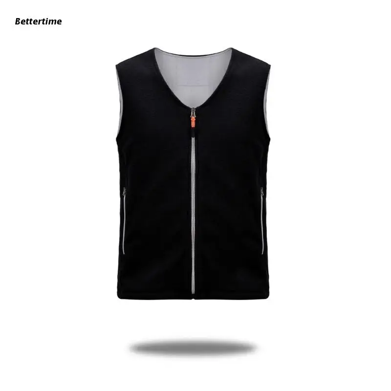 

B36D 5 Place Heated Vest for Men Women USB Charging Thermal Heating Solid Color Zipper Up V-Neck Sleeveless Waistcoat