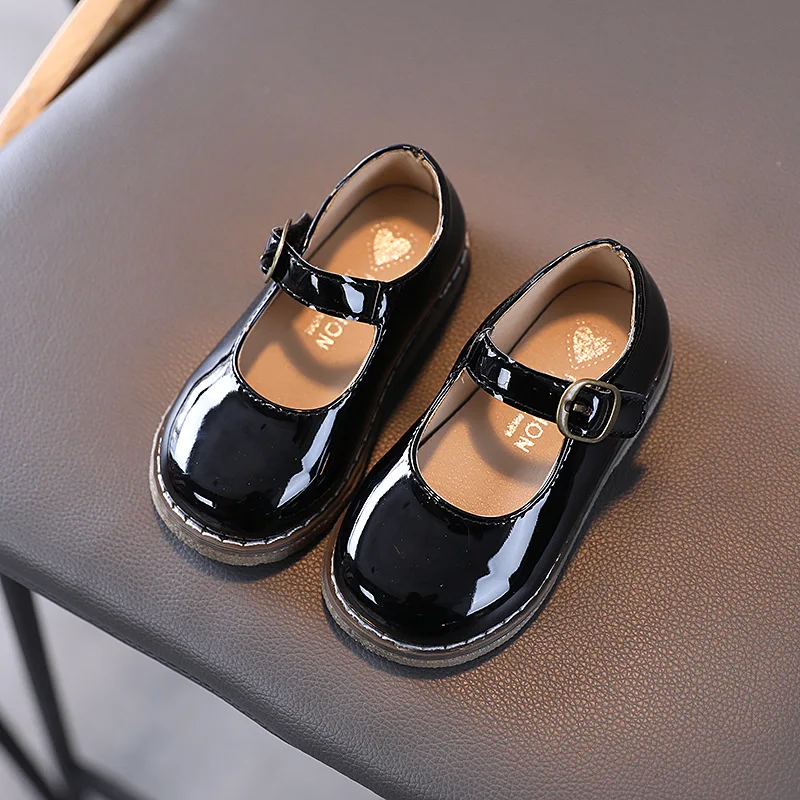 Spirng Autumn Girls Shoes Patent Leather Mary Janes Black White Princess Baby Kids Child Red Flats Casual 1-7y |