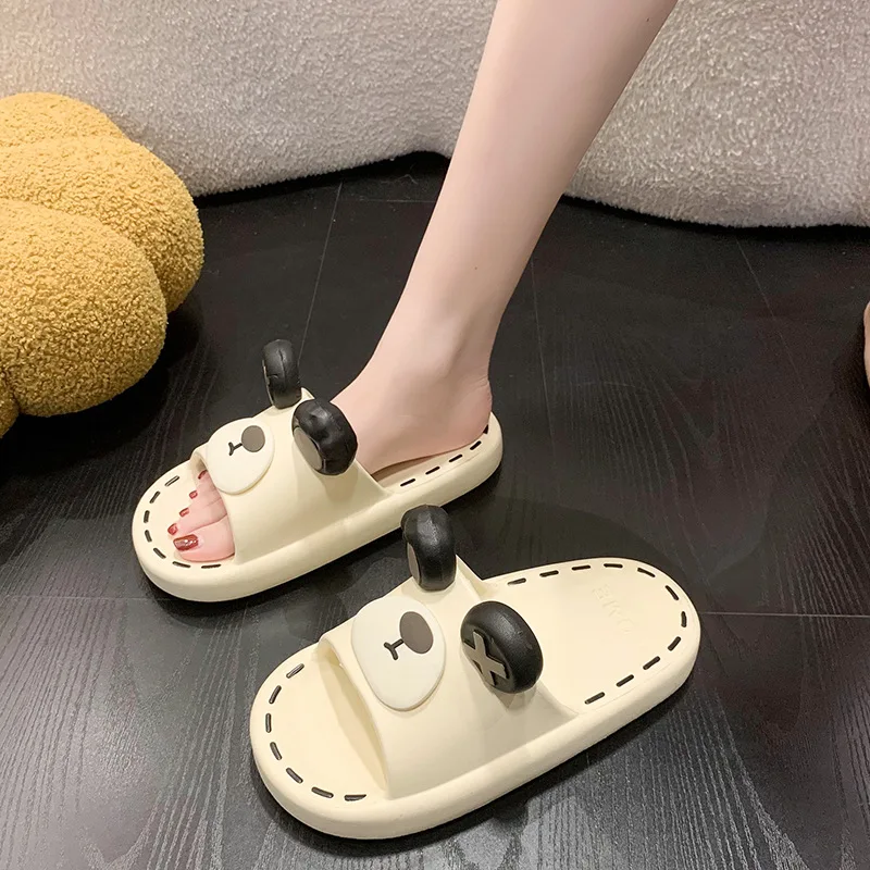 Women's Indoor Non-slip Slippers Sweet Bear pattern Couple Home Slides EVA Soft Sole Light 2023 Summer New Lovers Leisure Shoes