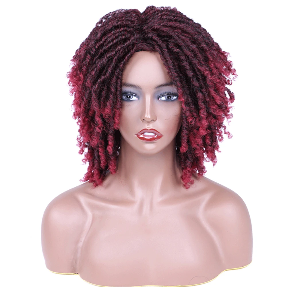 

Short Twist Dreads Wigs 6 inch Synthetic Dreadlocks Wig Curly End Soft Locs Braiding Hair Wig Daily Use