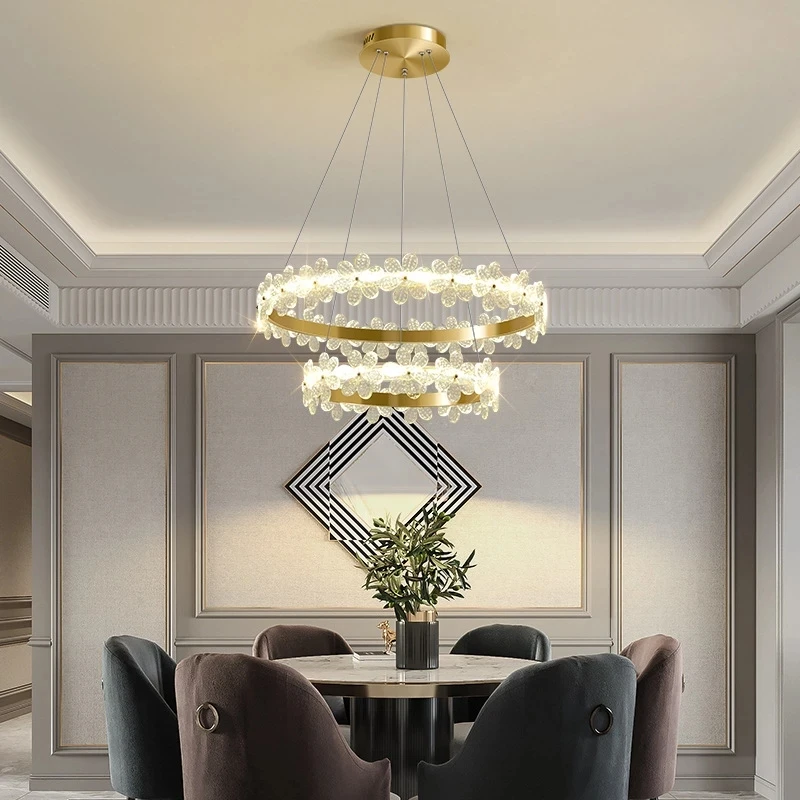 Роскошная люстра в скандинавском стиле с лепестком светодиодсветодиодный лампа