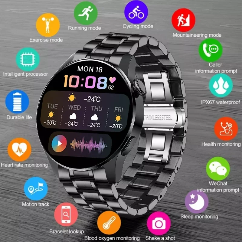 

LIGE 2021 New Bluetooth Call Smart Watch Men Full Touch Screen Sports Watch IP68 Waterproof Bluetooth Android ios Men SmartWatch