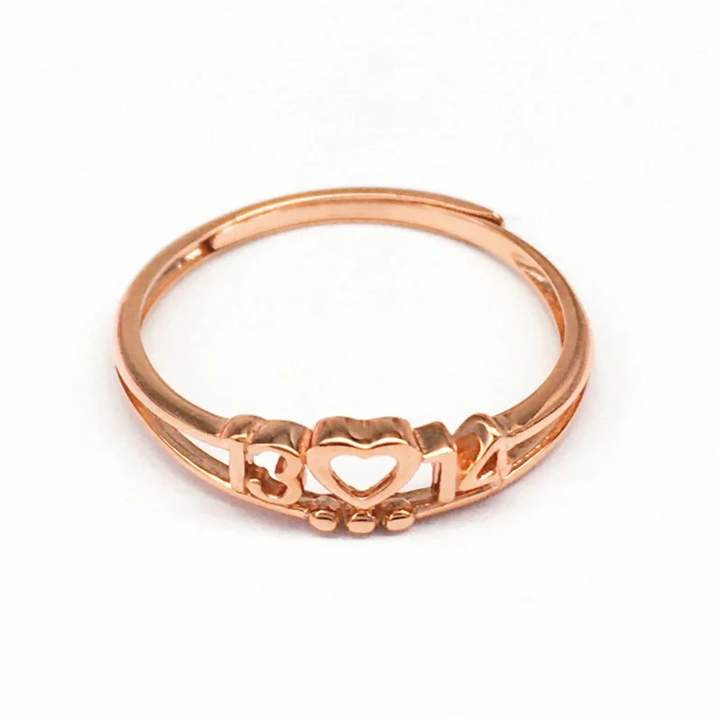 Женское кольцо из розового золота 585 пробы, с покрытием из фиолетового золота 14 к, 1314