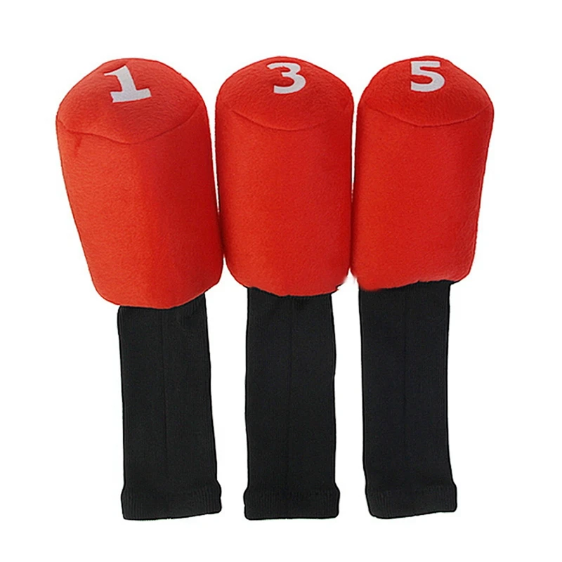 

3-Piece Golf Club Head Covers 1, 3, 5 Wood Head Cover Replacement Bulkhead Covers Fairway Wood Cap Covers