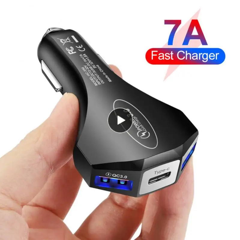 

Qc3.0 Usb Type-c Auto Phone Charger Fast Charging Universal Socket Adapter Portable Car Accessories For Phone Tablet Computer