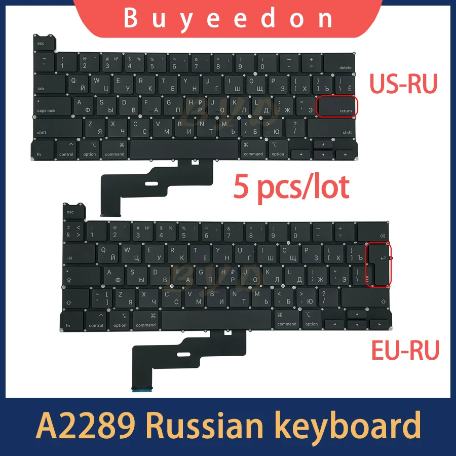 

Новая клавиатура A2289 с русской раскладкой для MacBook Pro Retina, клавиатура 13 дюймов, A2289, 5 шт./лот, 2020 лет