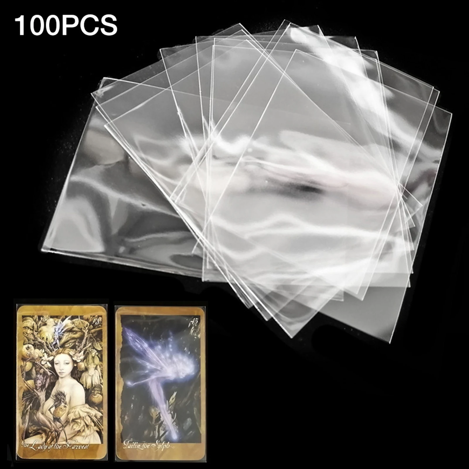 

100pcs Transprant Card Cover Protective Holder For Tarot Astrology Playing Desk Board Game ID Cards Photocard Holders