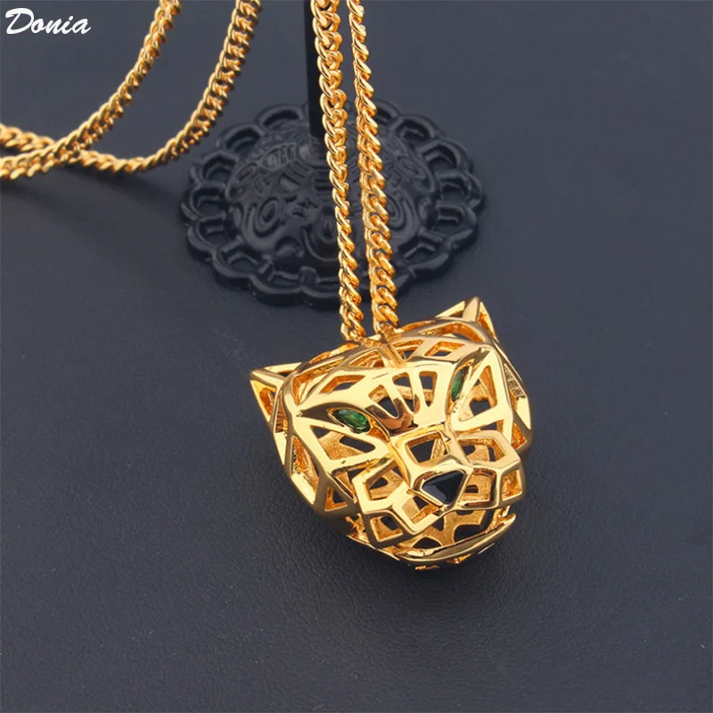 

Donia jewelry European and American fashion hollow leopard necklace luxury animal sweater chain accessories for men and women