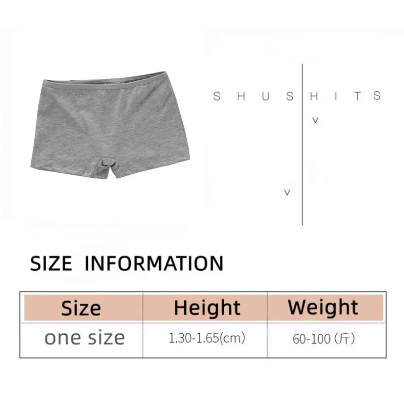 3PC High School Girl Underwear Boxer Trousers Trousers Pure Cotton Solid Color Base Student Breathable Underwear 8-14Years images - 6