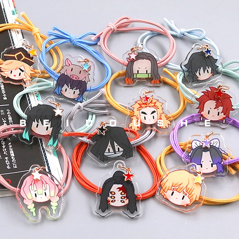 

Anime Demon Slayer Headwear Hashibira Inosuke Tomioka Giyuu Agatsuma Zenitsu Acrylic Hair Ornament Scrunchie Official Original
