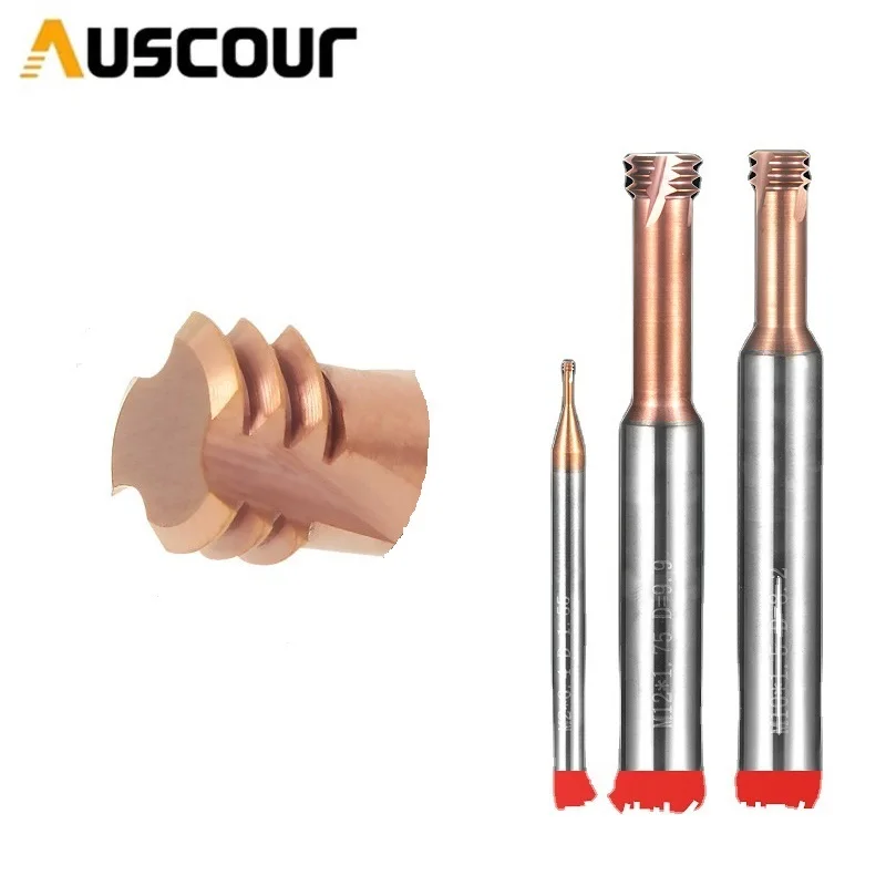 

Metric tungsten steel thread milling cutter M1.6M1.2M1.4M4M6M8M10M12 three-tooth milling cutter is suitable for parts machining