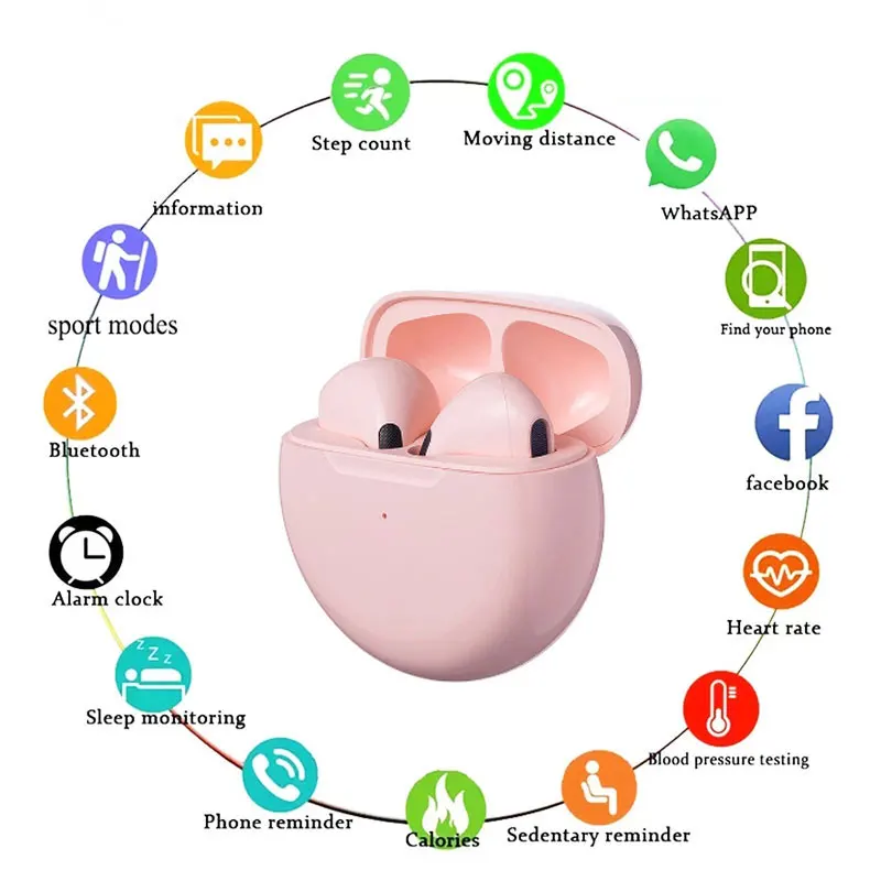 

2022 New Original Pro6 TWS Touch Control Wireless Headphone Bluetooth 5.0 Earphones Sport Earbuds Music Headset