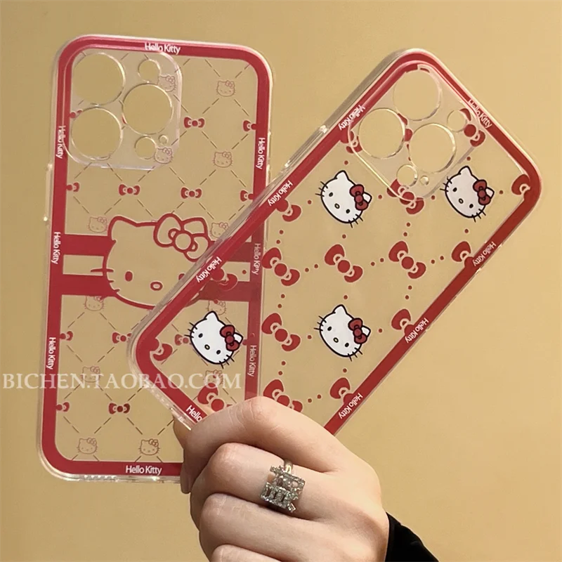 Новый чехол Hello Kitty для IPhone 11 12 7 8 P X XR XS MAX 12pro 13 pro max Promax 2022 мультяшный милый мягкий