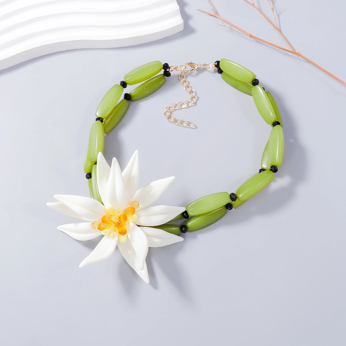 2024 ZAA акриловое ожерелье с подвеской из бисера и смолы для женщин винтажные