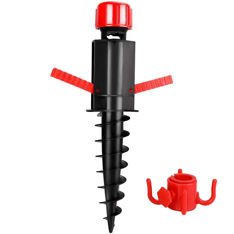 

Beach Umbrella Sand Anchor Outdoor Camping Parasol Stand Base For Patio Lawn Garden, With Hanging Hook