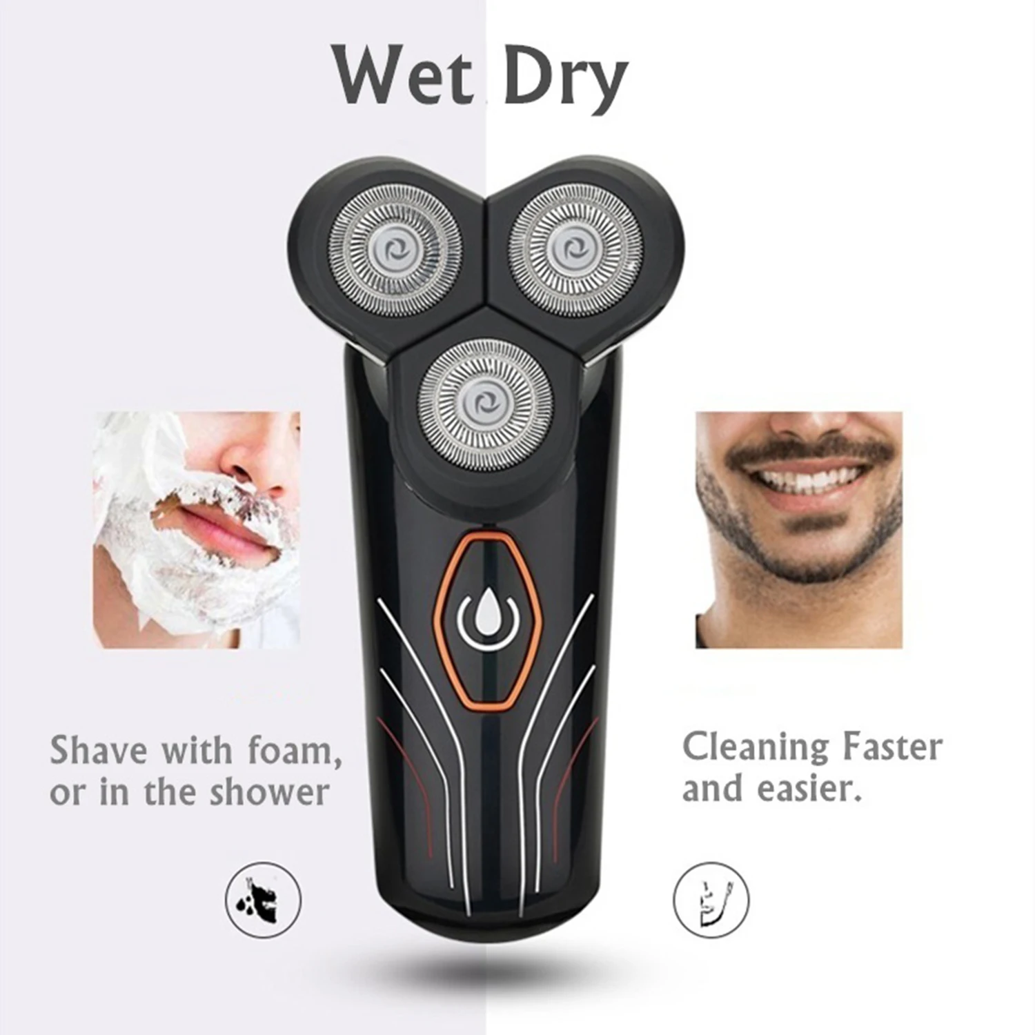 

USB Men's Shaver Electric Hair Clipper Razor 5 In 1 Hair Trimmer Electric Shaver Bald Head Beard and Nose Hair Trimmer Shaving