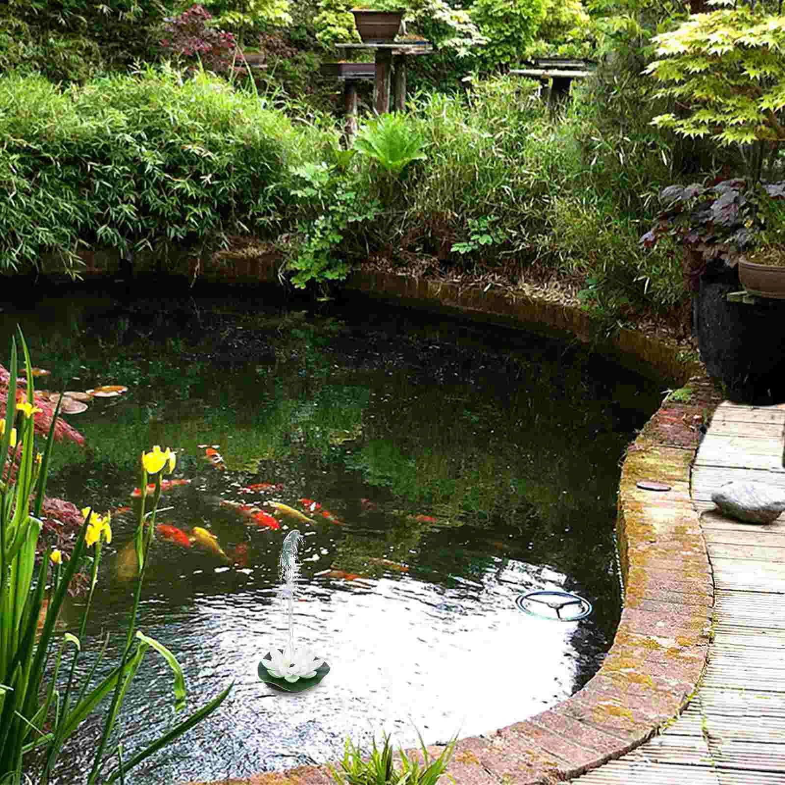 Солнечный фонтан мини-водяной сад пруд для рыбы плавающий свет лотоса лампа