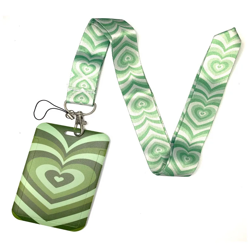 

Green Love Heart Shape Neck Strap Keychain Lanyard For Keys ID Card Badge Holder Keycord Hang Rope Webbing Ribbon Accessories