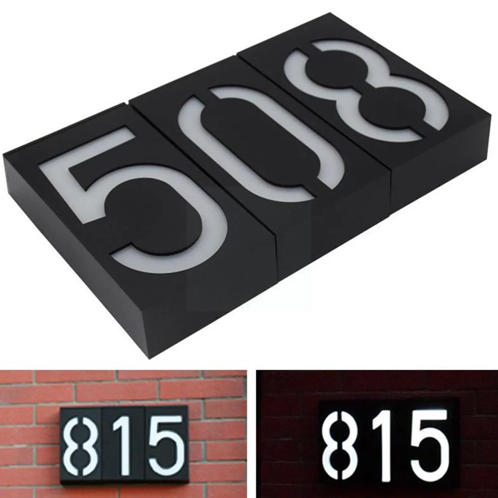 

Solar Powered Led Light Sign Home Hotel Door Address Led Home Brightness Number Sign Plaque High Lamp Outdoor W6g2