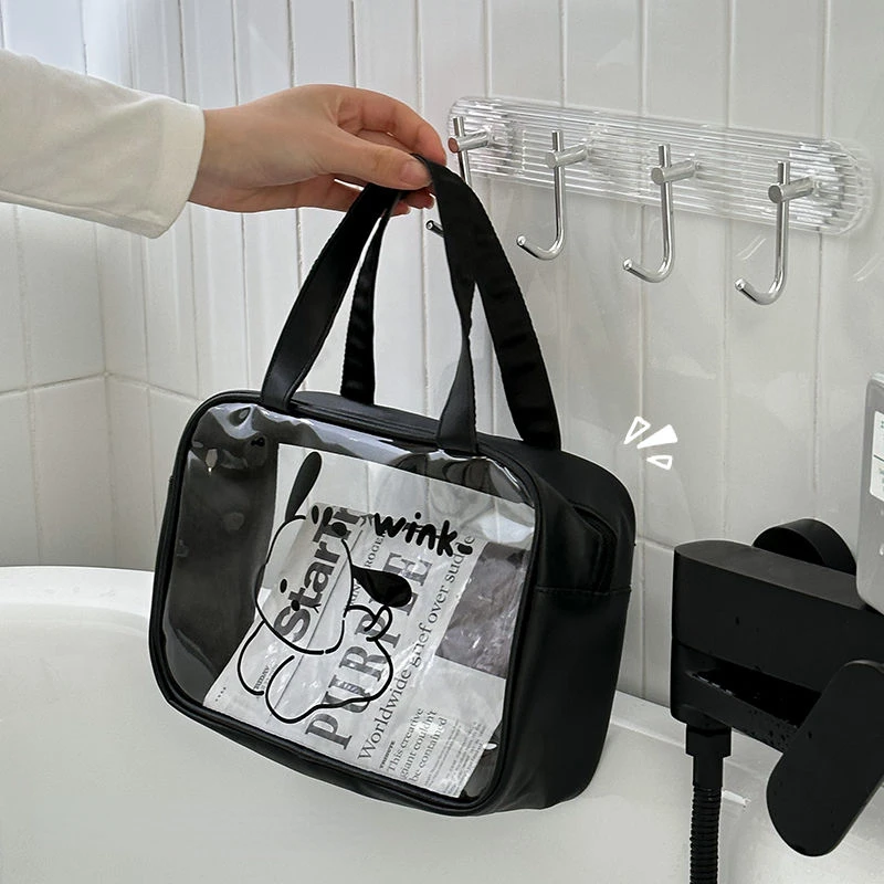 

Sanrio Large-capacity Cosmetic Bag Female Portable 2023 New Transparent High-end Waterproof Travel Supplies Washing Storage Bag