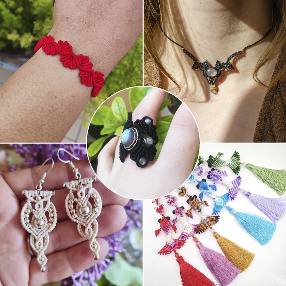 6 рулонов нейлоновый шнур с китайским узлом нить для бисера веревка макраме