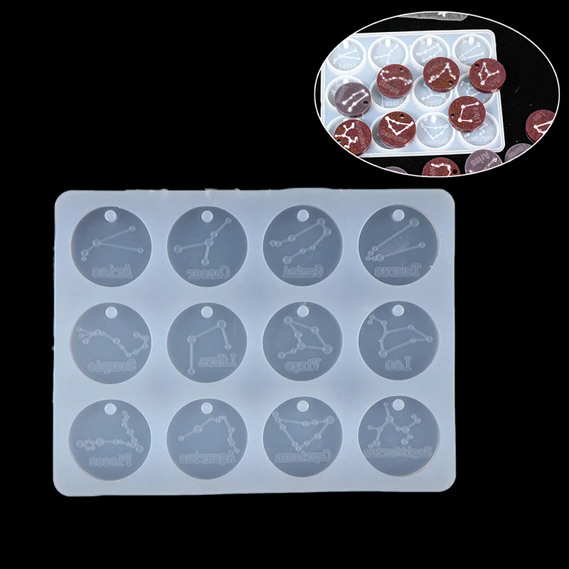 

Crystal Epoxy Resin Mold 12 Constellations Pendant Casting Silicone Mould DIY Crafts Jewelry Making Tool