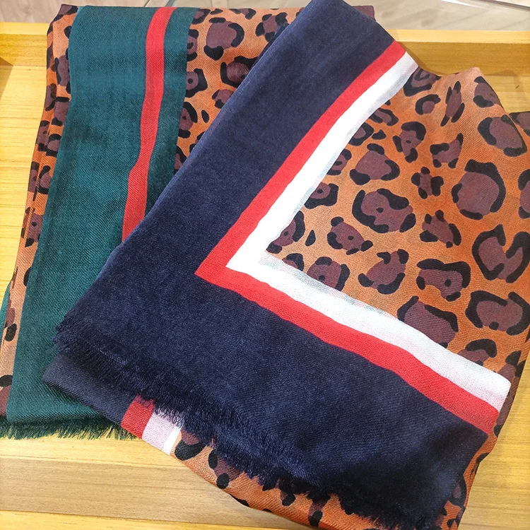 100% кашемировые длинные зимние теплые женские шарфы Naizaiga с леопардовым принтом