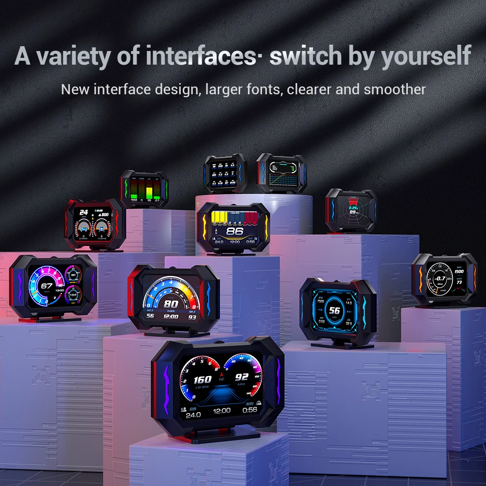 KINLANAO проекционный дисплей P25 OBD2 + GPS HUD многофункциональная интеллектуальная