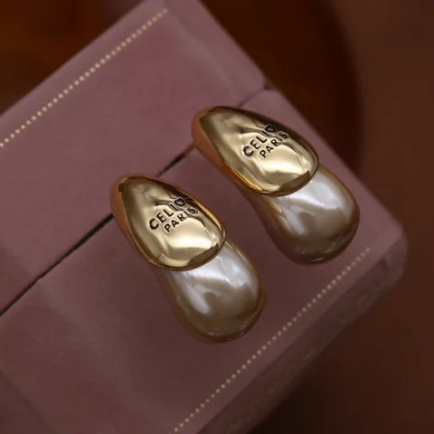 Серьги Three Branches из меди с жемчугом