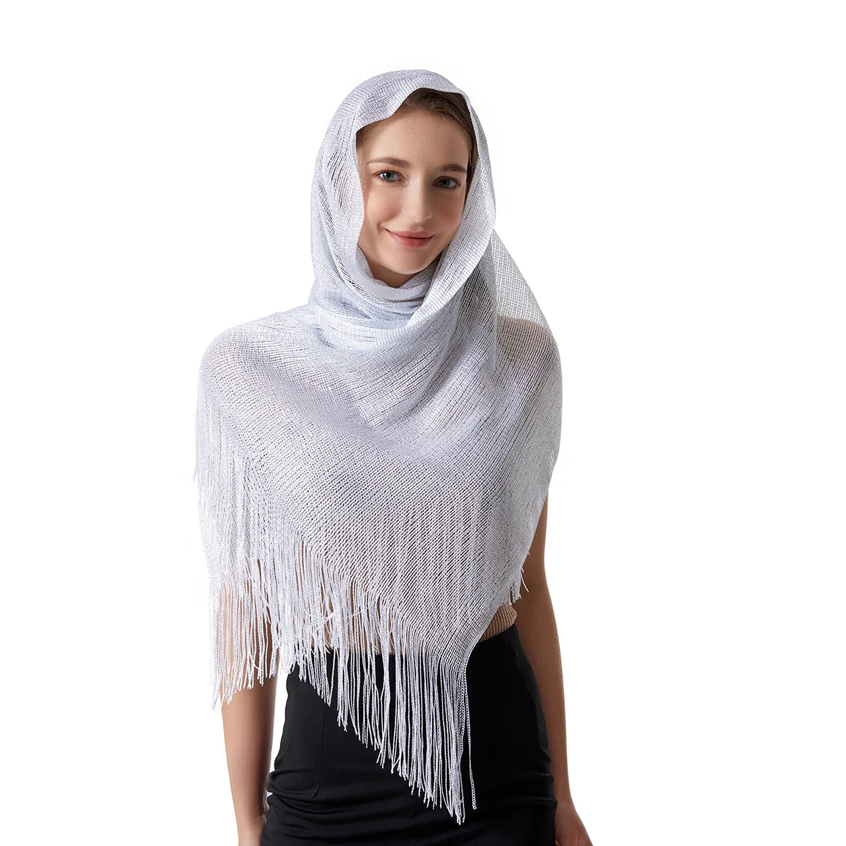 

Gold Silver Shiny Muslim Turban Scarf Long Shawl Women Summer Beach Sunscreen Shawls Female Solid Shawl Turban White Black