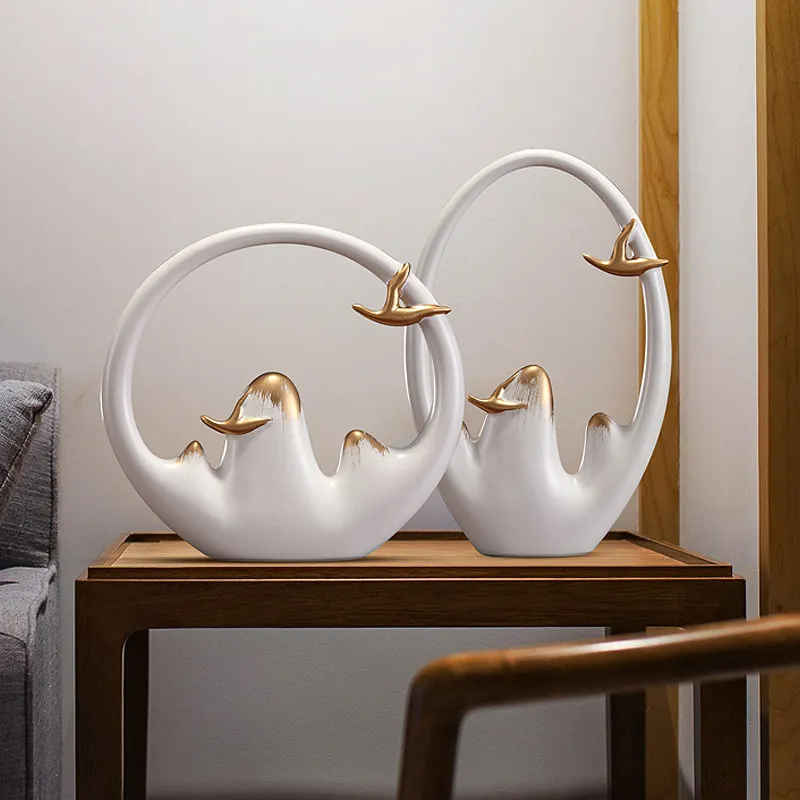 

European Rockery Ceramic Accessories Home Livingroom Desktop Figurines Crafts Hotel Coffee Table Furnishing Decoration Ornaments