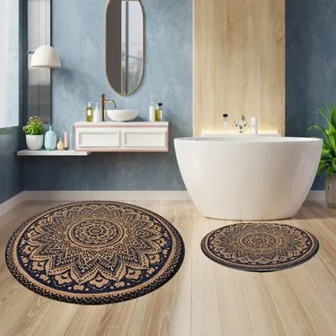 

Круглый коврик для ванной с рисунком из джутовой соломы Else Mandala
