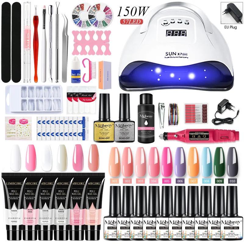 

Mobray Manicure Set Extension Poly Nail Gels Set Kit Set Nails Complete Kit Nail For Nail Gel Professional Full Acrylic Nail