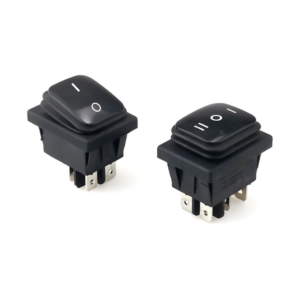 

2pcs Waterproof Rocker Switch All Black And Silver Dots 6 Feet 3 Files + 6 Feet 2 Files Siamese Waterproof Rocker Power Switch