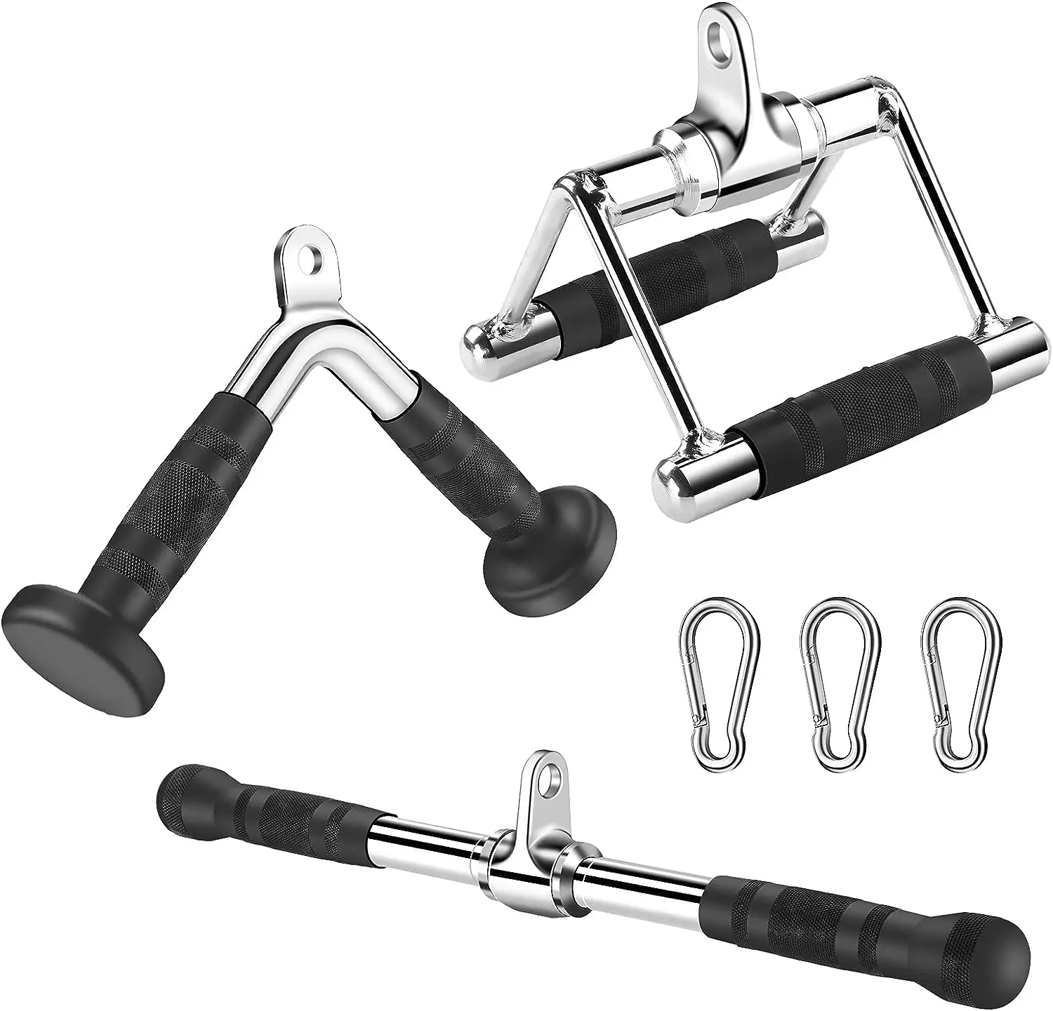 

Gym Cable Attachments, Cable Machine Attachment Double D Row Handles, Tricep Rope, V Shaped Bar, Rotating Straight Bar, Gym Hand