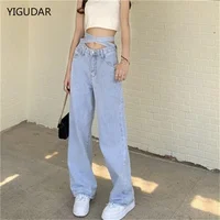 Bow Tie High Waist jeans for women Slim Denim Trousers Vintage Clothes 2022 High Waist Pants Belted Stretchy Wide Leg Jeans