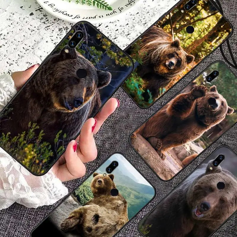 

grizzly bear cute animal Phone Case For Xiaomi Redmi note 7 8 9 11 i t s 10 A poco f3 x3 pro lite funda shell coque cover