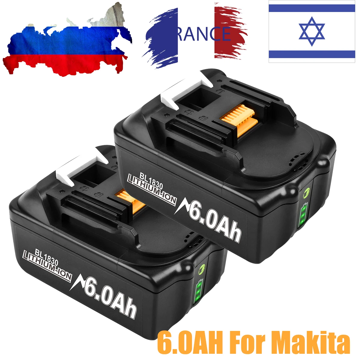 2022 Аккумулятор для Makita 18 в 6 Ач BL1830 BL1850, перезаряжаемая батарея со светодиодным зарядным устройством BL1860B 18630B, сменная литий-ионная батарея для России