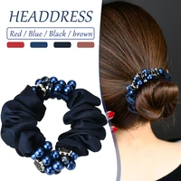 hair ties crystal pearl ponytail holders girls tie hair ring styling accessories hair accessories nonslip