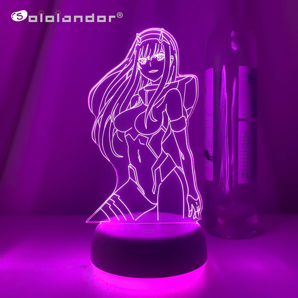 2021 аниме 3d лампа Zero Two фигурка ночсветильник детский ребенок девочки Декор для