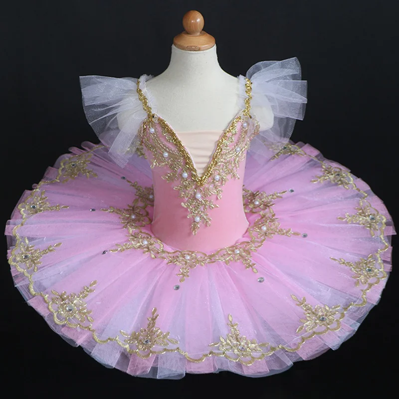 Профессиональное балетное платье розового/фиолетового цвета для девочек
